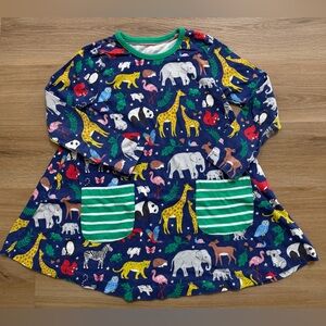 Mini Boden Animal Print Dress / Tunic with Pockets, Size 4-5y